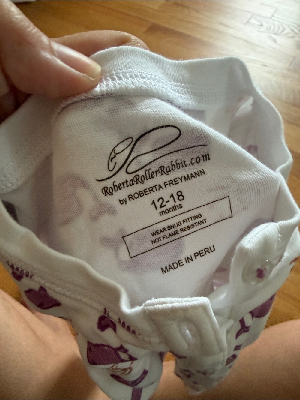 Roberta Roller Rabbit Purple Whale Pajamas - 12-18 Months - Picture 3 of 3